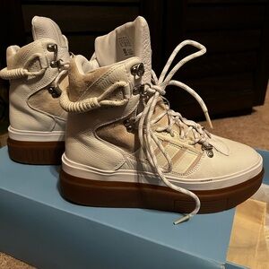 Beyonce Icy Collection White and Tan High-Top Sneakers